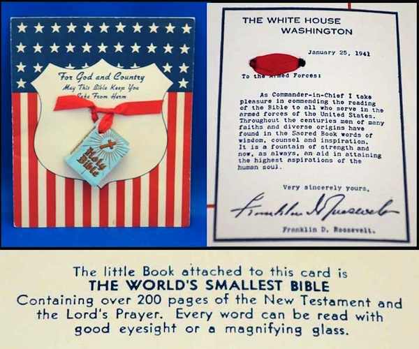 A Bible given out by President Franklin D. Roosevelt during World War II