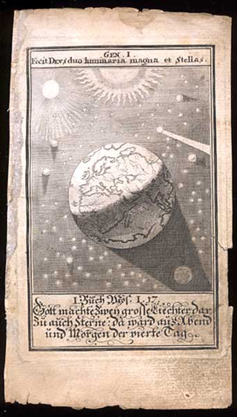 Rare Bible illustration shows earth in space