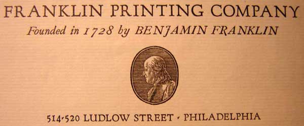 The modern-day Franklin Printing Company was still in possession of one of Benjamin Franklin's original printing presses. The Bible advertisement was a part of the final piece printed on this press.