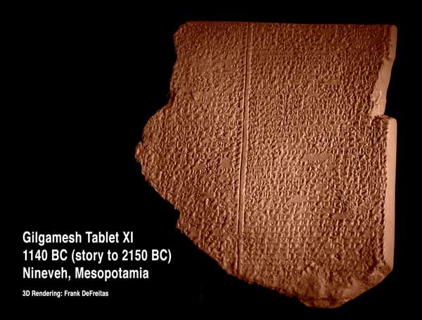 Photo of Epic of Gilgamesh flood tablet.