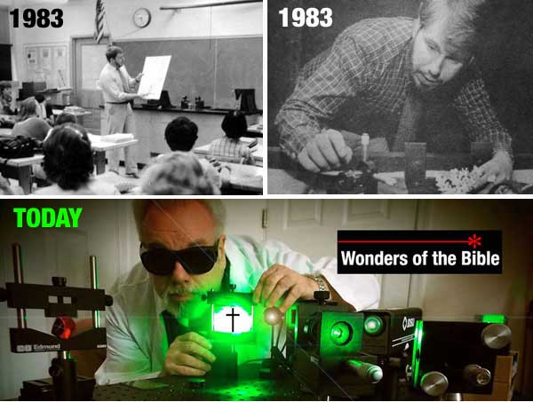 The author, Frank DeFreitas, in his lab in 1983 and today