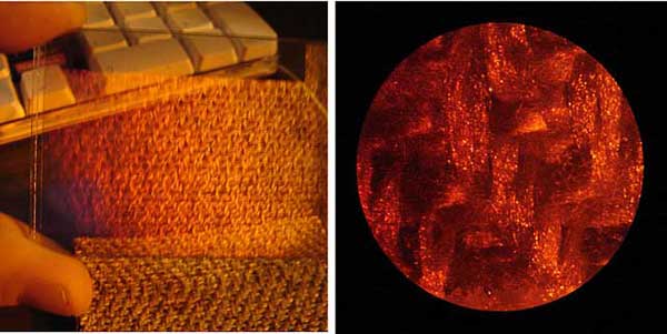 3D laser hologram of the herringbone linen