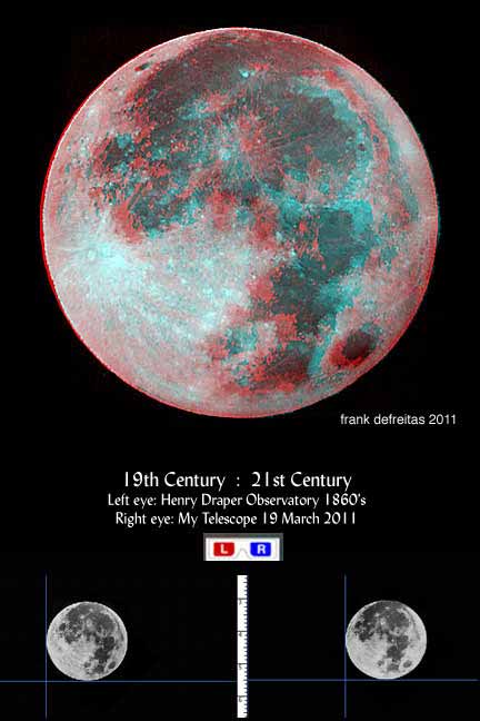 anaglyph of the moon