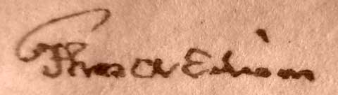 Detail of Edisons Lord's Prayer: His Signature
